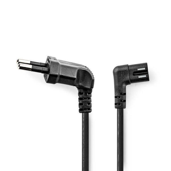 Nedis CEGL11055BK50 Stroomkabel Euro Male Iec-320-c7 Gehoekt Links Gehoekt Vernikkeld 5.00 M Plat P