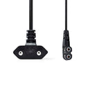 Nedis CEGL11055BK50 Stroomkabel Euro Male Iec-320-c7 Gehoekt Links Gehoekt Vernikkeld 5.00 M Plat P