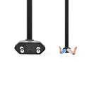 Nedis CEGL11700BK30 Stroomkabel Euro Male Open Recht Recht Vernikkeld 3.00 M Plat Pvc Zwart Label