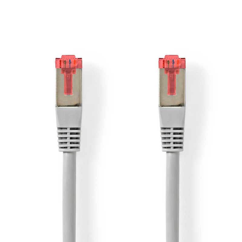 Nedis CCGL85220GY100 Cat6-kabel Rj45 Male Rj45 Male Sf/utp 10.0 M Rond Pvc Grijs Label