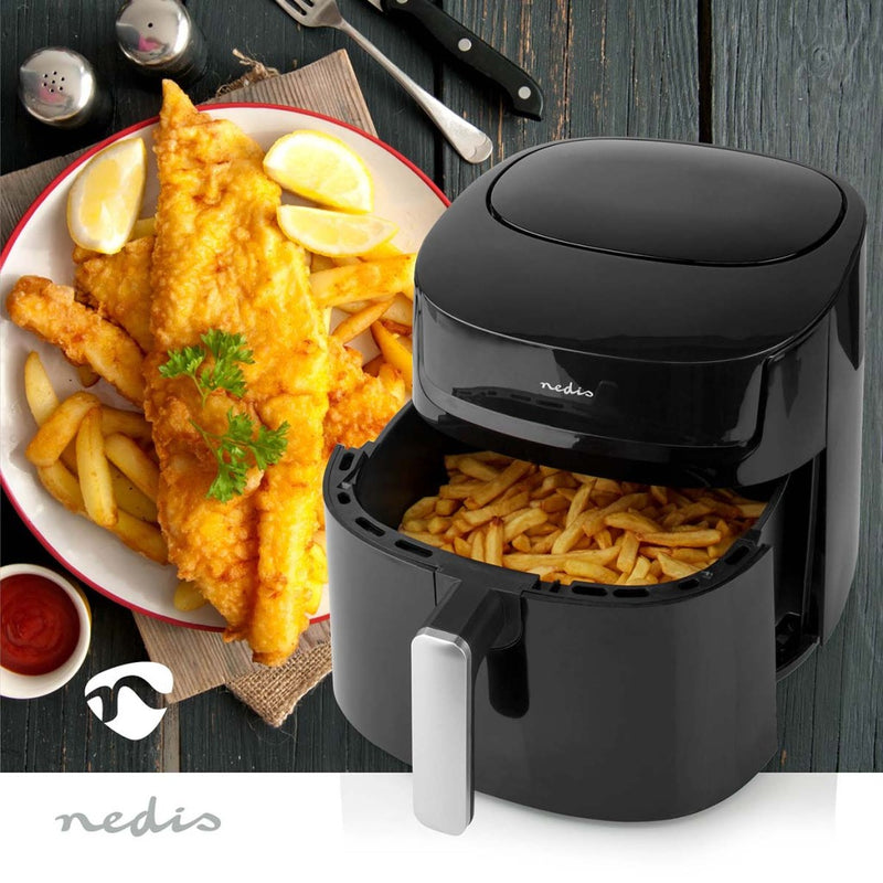 Nedis KAAF170BK Heteluchtfriteuse 7,2 L Tijdschakelaar: 240 Min Aantal Vooraf Ingestelde Programma'