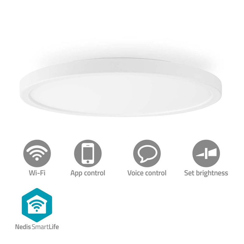 Nedis WIFILAC31WT Smartlife Plafondlamp Wi-fi Rgb / Warm Tot Koel Wit Rond Diameter: 290 Mm 1800 Lm