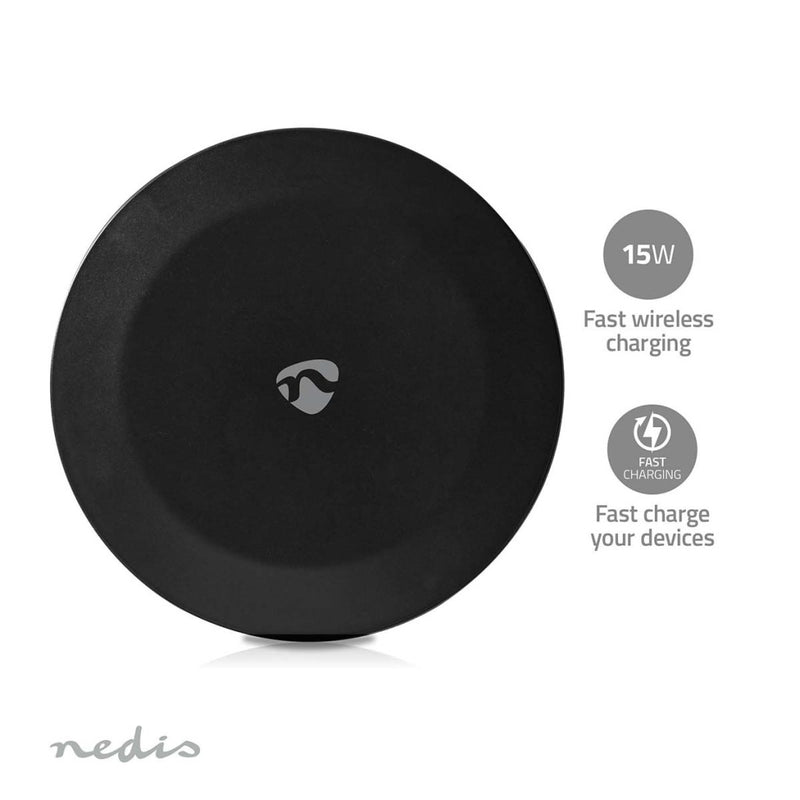 Nedis WCHAQ15W110BK Draadloze Oplader 5 / 7.5 / 10 / 15 W 2 A Led-indicatie In Gebruik Inclusief Ka