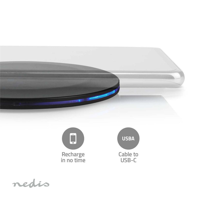 Nedis WCHAQ15W110BK Draadloze Oplader 5 / 7.5 / 10 / 15 W 2 A Led-indicatie In Gebruik Inclusief Ka
