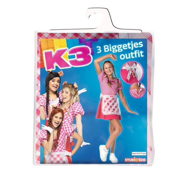 K3 Verkleedjurk - 3 Biggetjes, 9-11 jaar