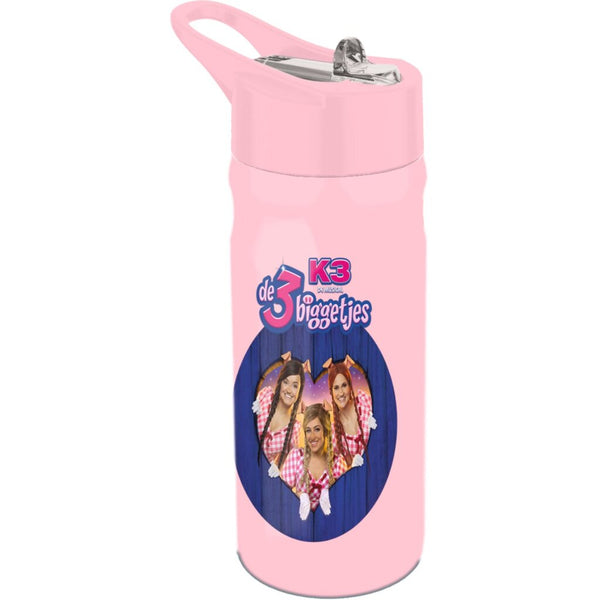 K3 De 3 Biggetjes Drinkfles 500 ml Roze