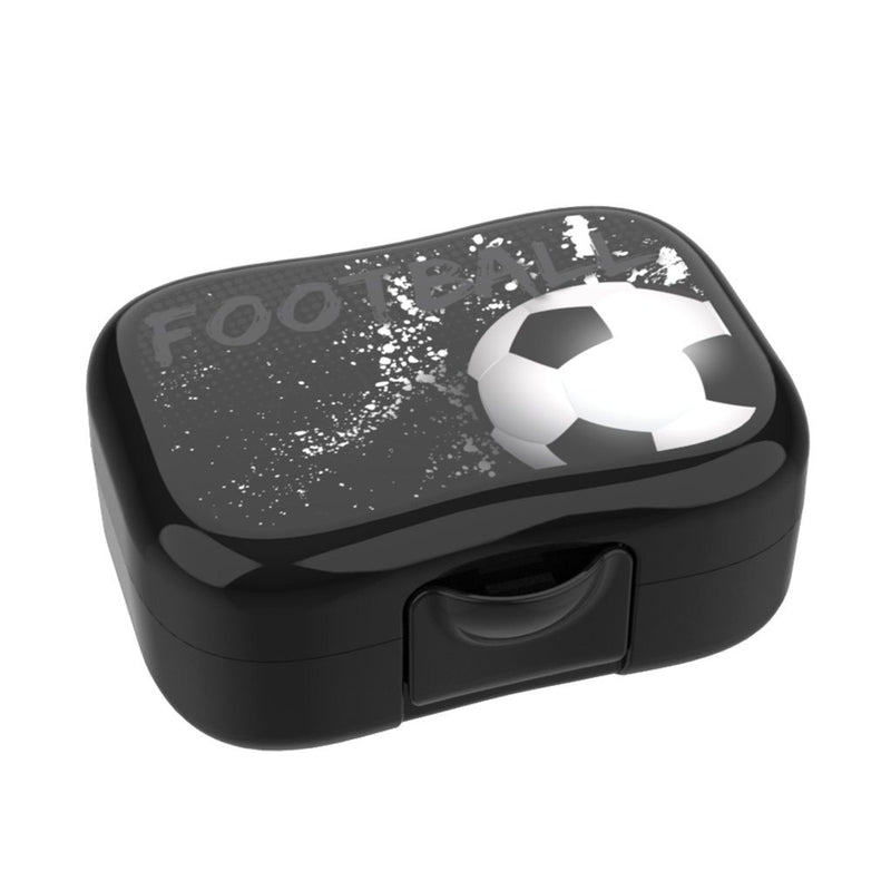 Lunch Buddies Voetbal Lunchbox 13x9.5x5 cm Zwart/Wit