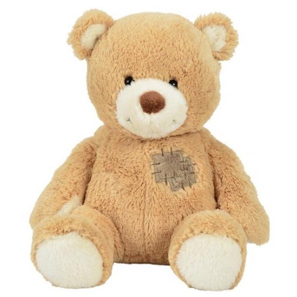 Knuffelbeer met Patch - Lichtbruin