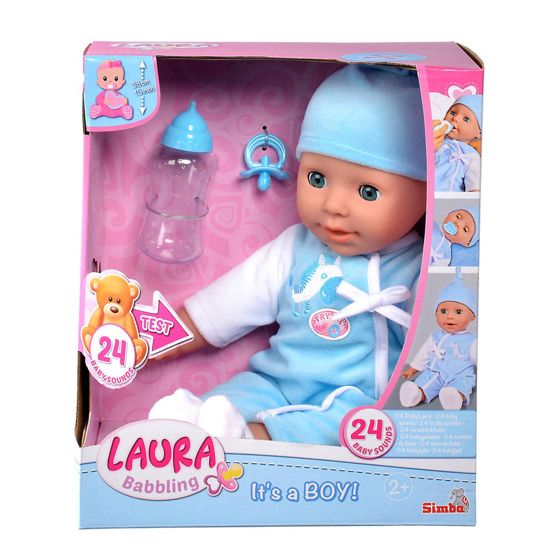 Baby Laura Pop Jongen met Accessoires, 38cm