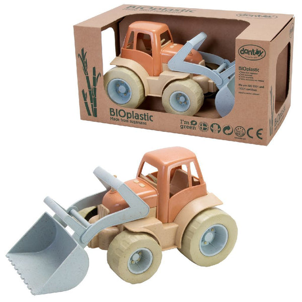 Dantoy Tractor met Voorlader Blauw/Oranje, 30cm