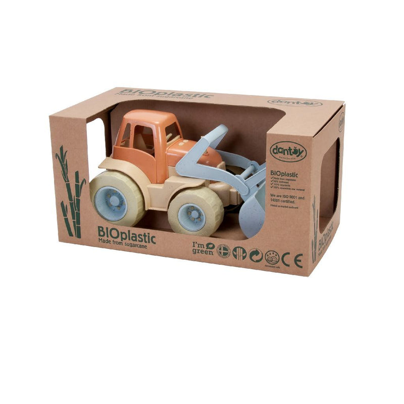 Dantoy Tractor met Voorlader Blauw/Oranje, 30cm