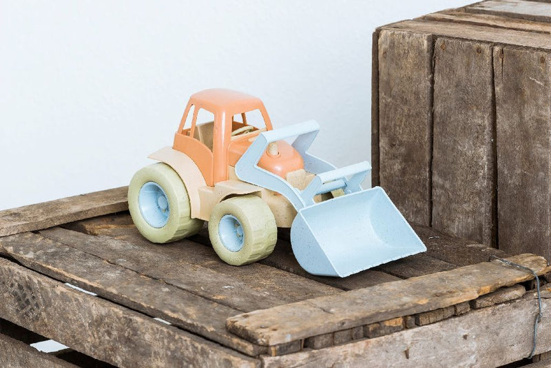 Dantoy Tractor met Voorlader Blauw/Oranje, 30cm