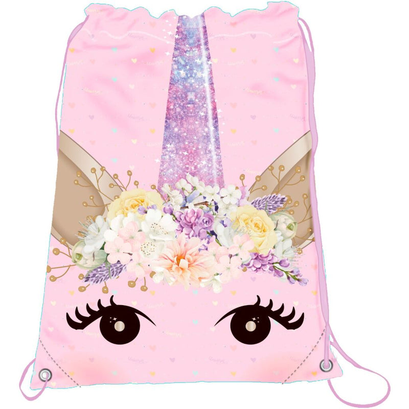 Unicorn Purple Hearts Gymtas 37x43 cm Roze/Paars