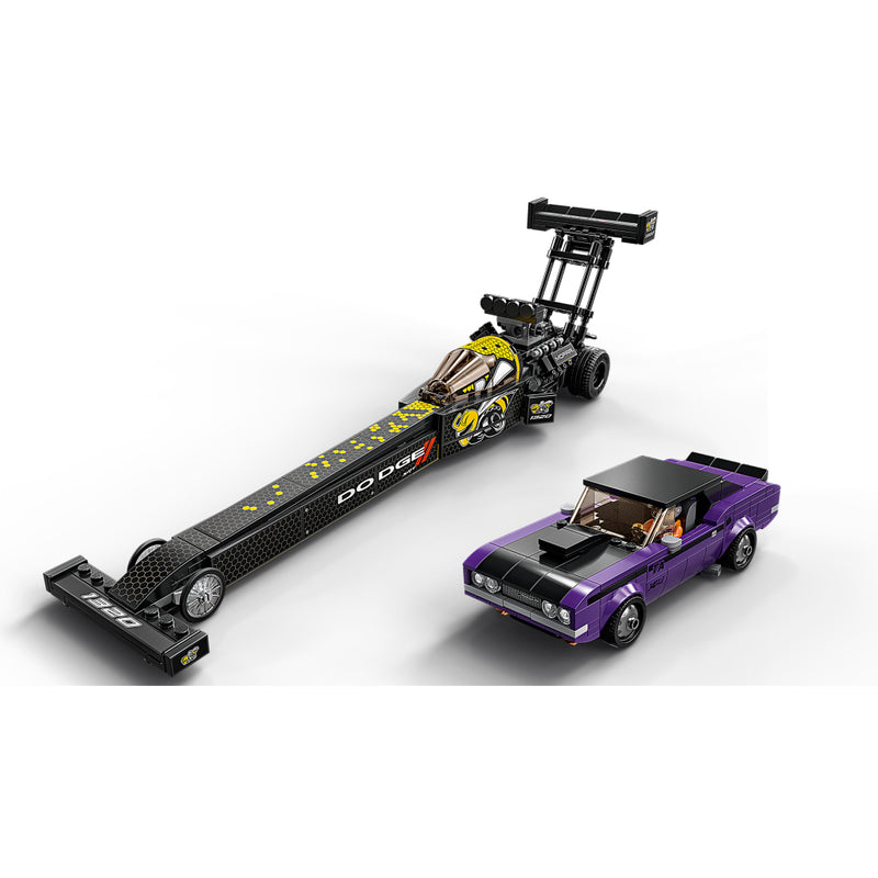 Lego Speed Champions 76904 Mopar Dodge SRT Top Fuel Dragster en 1970 Dodge Challenger