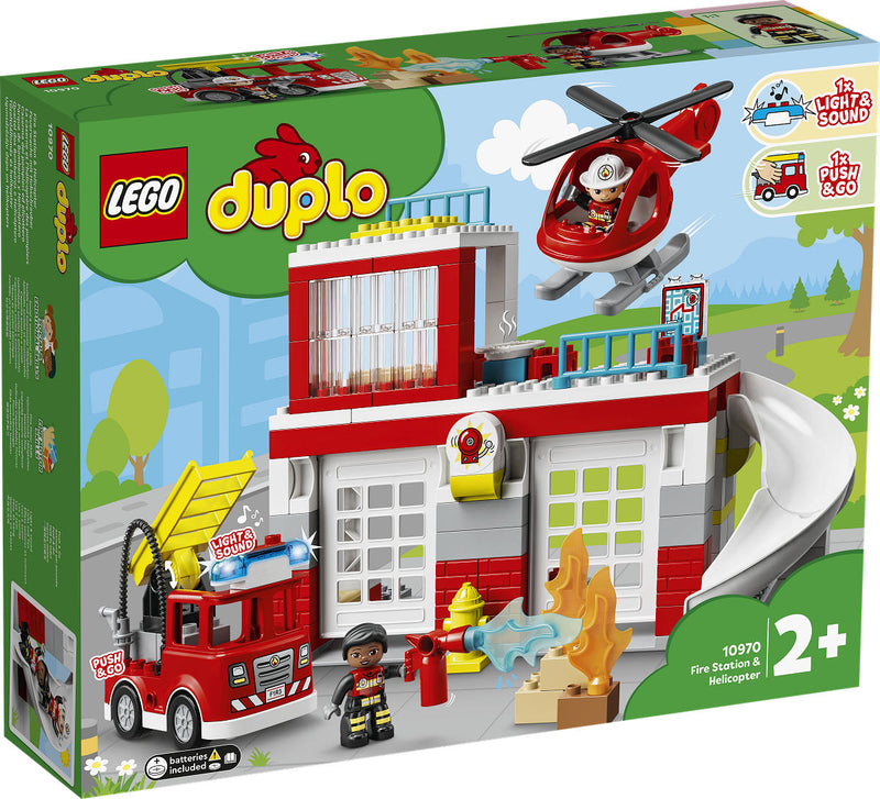 Lego Duplo 10970 Brandweerkazerne en Helikoper + Licht en Geluid