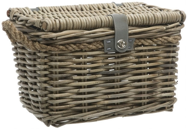 Rotan fietsmand New Looxs Melbourne Medium 24 liter 38 x 27 x 24 cm - grijs