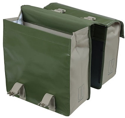 Dubbele fietstas Basil Urban Load 48-53 liter 40 x 17 x 46 cm - moss green/sand