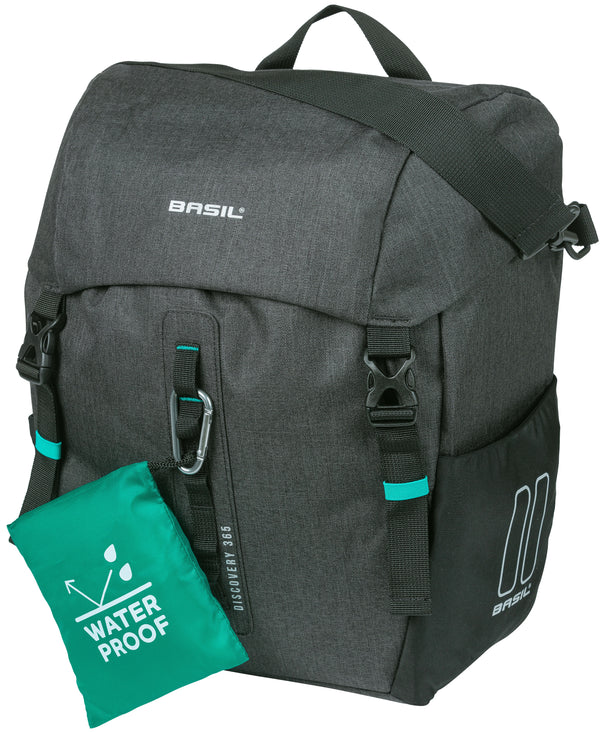 Fietstas Basil Discovery 365D L 20 liter 30 x 17 x 36 cm - zwart melee