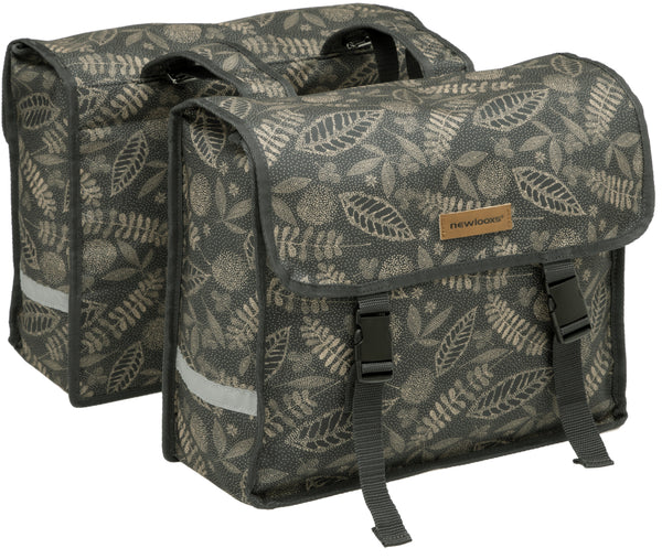 Dubbele fietstas New Looxs Fiori Double 30 liter 37 x 12,5 x 33 cm (2x) - forest anthracite