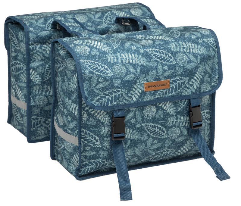 Dubbele fietstas New Looxs Fiori Double 30 liter 37 x 12,5 x 33 cm (2x) - forest blue