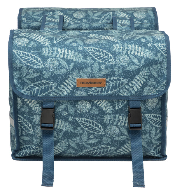 Dubbele fietstas New Looxs Fiori Double 30 liter 37 x 12,5 x 33 cm (2x) - forest blue