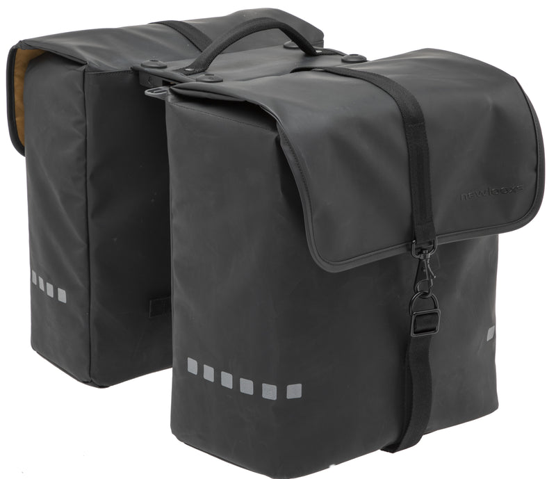 Dubbele fietstas New Looxs Odense Double Racktime 39 liter 34 x 16 x 38 cm (x2) - zwart