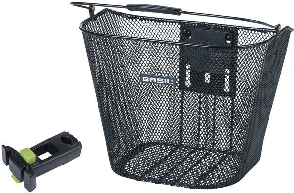 Fietsmand Basil Bremen KF 26 x 35 x 29 cm - zwart (met Ahead-Stemholder)