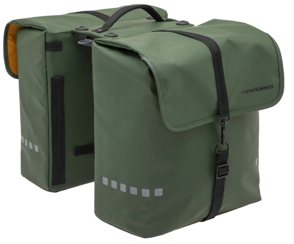 Dubbele fietstas New Looxs Odense Double Racktime 39 liter 34 x 16 x 38 cm (x2) - groen