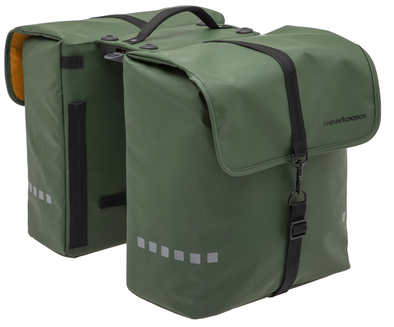 Dubbele fietstas New Looxs Odense Double Racktime 39 liter 34 x 16 x 38 cm (x2) - groen