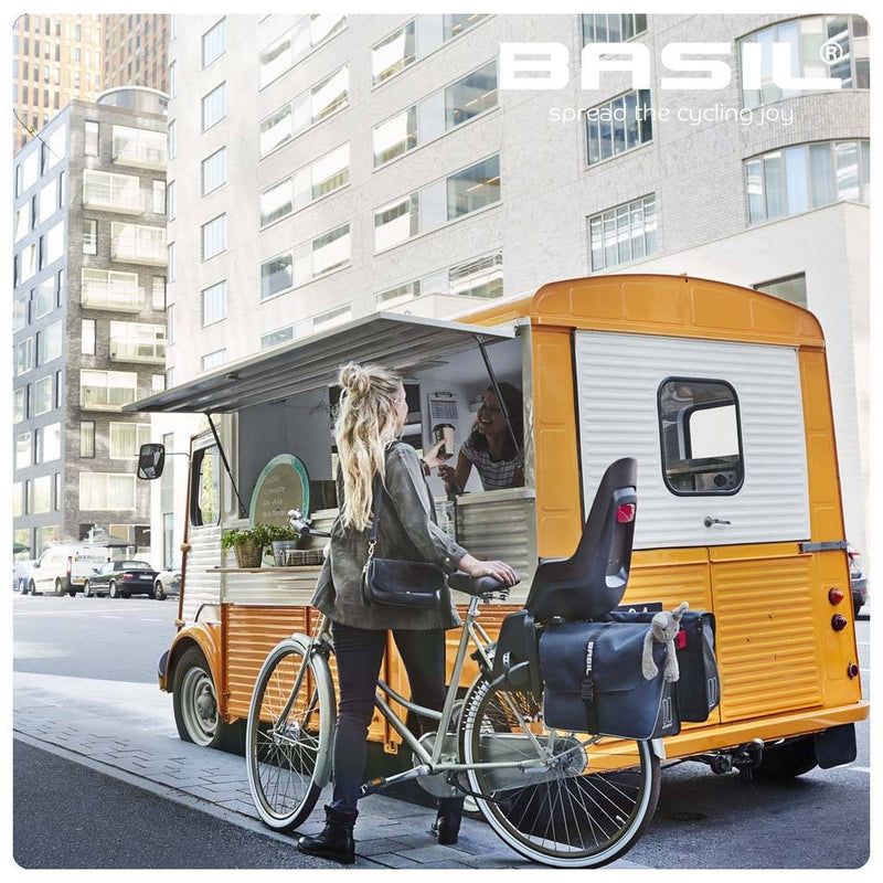 Dubbele fietstas Basil Forte 35 liter 41 x 15 x 34 cm - marineblauw / zwart