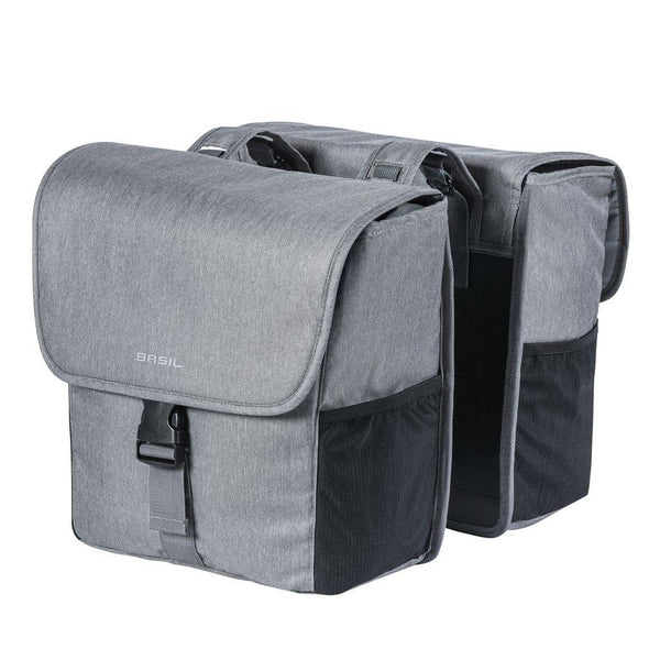 Dubbele fietstas Basil GO Double Bag 32 liter 33 x 16 x 38 cm - grijs