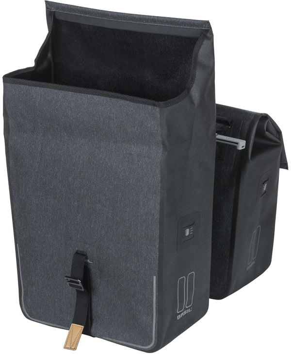 Dubbele fietstas Basil Urban Dry MIK 50 liter 36 x 17 x 42 cm - charcoal melee