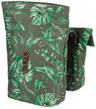 Dubbele fietstas Basil Ever Green 28 tot 32 liter 28 x 16 x 35 cm - thyme groen