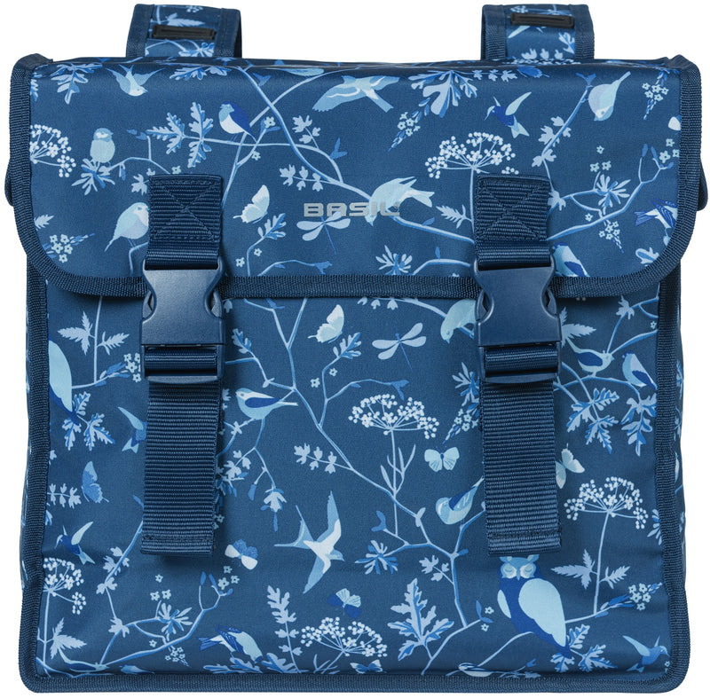 Dubbele fietstas Basil Wanderlust 35 liter 36 x 14 x 41cm - indigo blauw