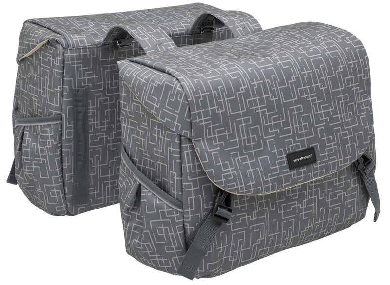 Dubbele fietstas New Looxs Mondi Joy Double RT 38 liter 37 x 16 x 32 cm (2x) - ivy grey