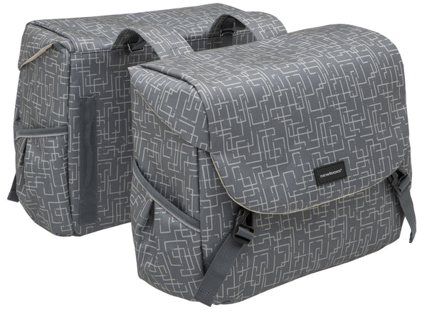 Dubbele fietstas New Looxs Mondi Joy Double 38 liter 37 x 16 x 32 cm (2x) - ivy grey