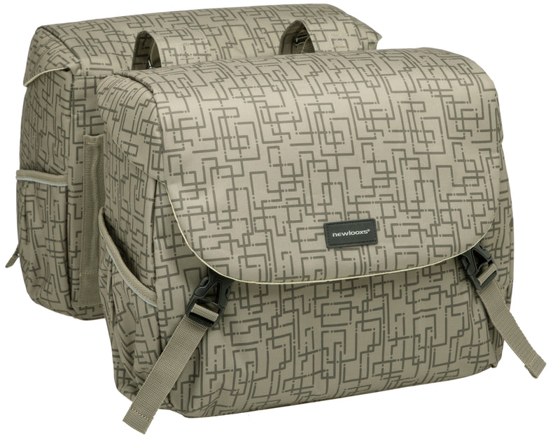 Dubbele fietstas New Looxs Mondi Joy Double 38 liter 37 x 16 x 32 cm  (2x) - ivy walnut