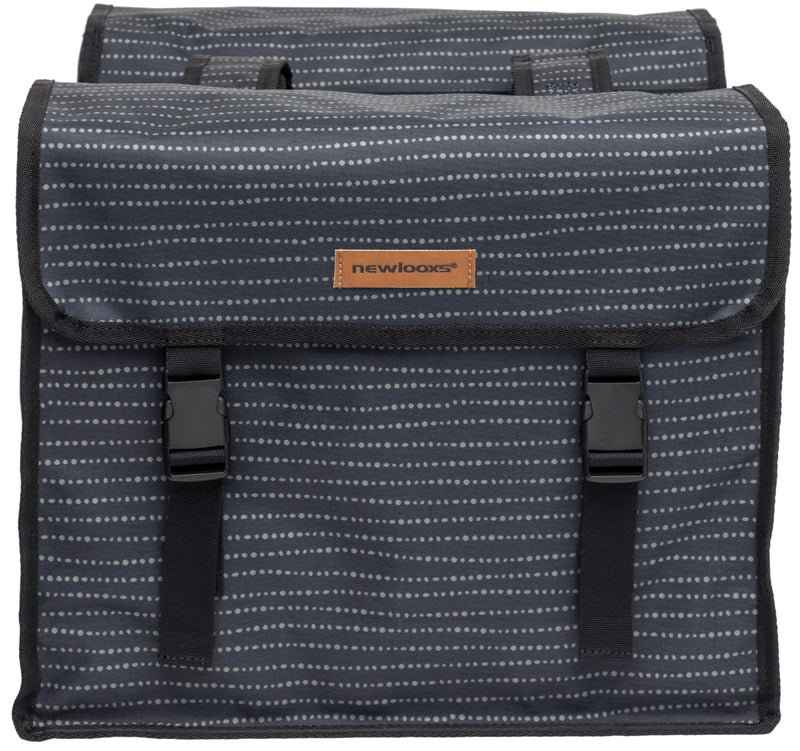 Dubbele fietstas New Looxs Fiori Double Nomi 30 liter 37 x 33 x 12,5 cm (x2) - zwart