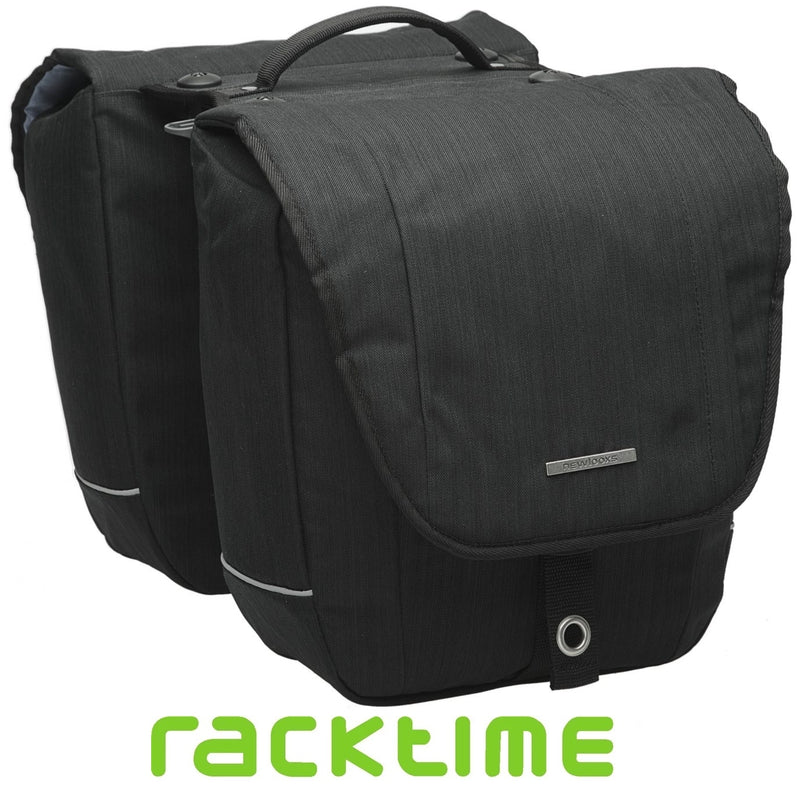 Dubbele fietstas New Looxs Avero Double Racktime 25 liter 32 x 33 x 13 cm - zwart