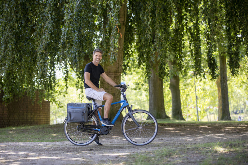 Dubbele fietstas New Looxs Bisonyl 46 liter 39 x 33 x 18 cm (2x) - grijs