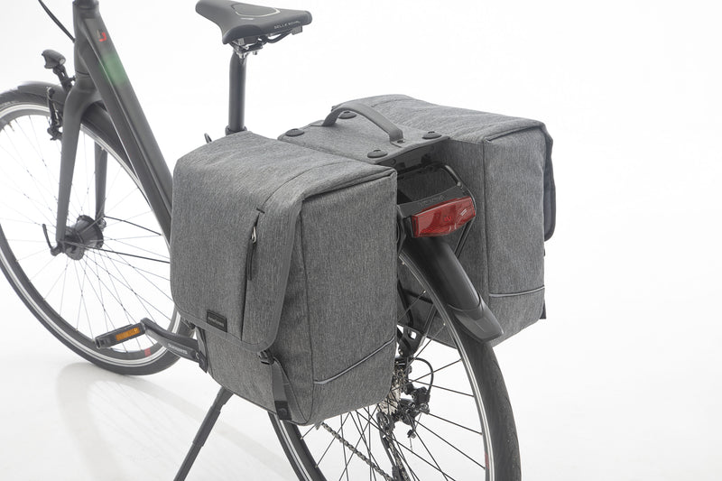 Dubbele fietstas New Looxs Nova Double Racktime 32 liter 35 x 35 x 15 cm (2x) - grijs