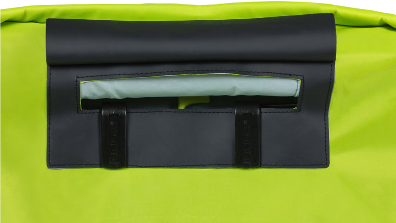 Regenhoes Basil "Keep Dry and Clean" - horizontaal - neon geel