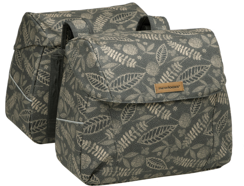 Dubbele fietstas New Looxs Joli Double 37 liter 38 x 18 x 30 cm (2x) - forest anthracite