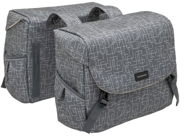 Dubbele fietstas New Looxs Mondi Joy Double MIK 38 liter 37 x 16 x 32 cm (2x) - ivy grey