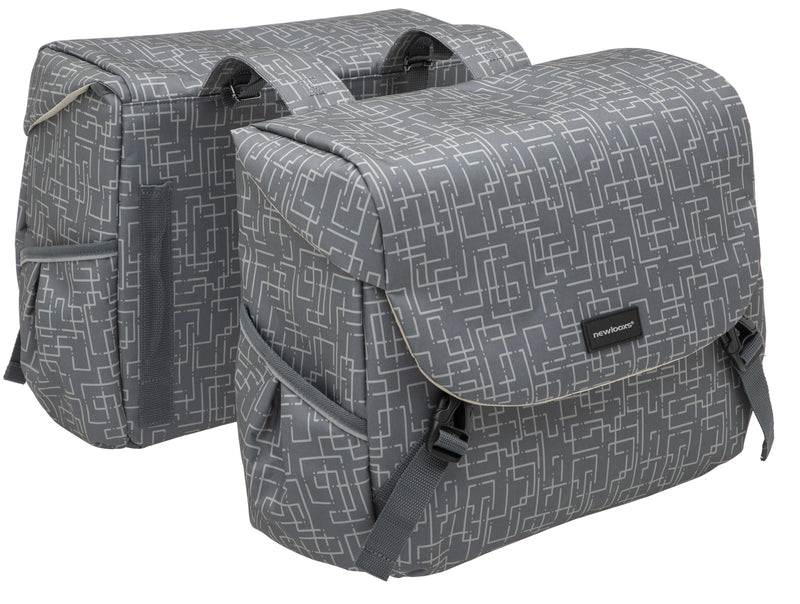 Dubbele fietstas New Looxs Mondi Joy Double MIK 38 liter 37 x 16 x 32 cm (2x) - ivy grey