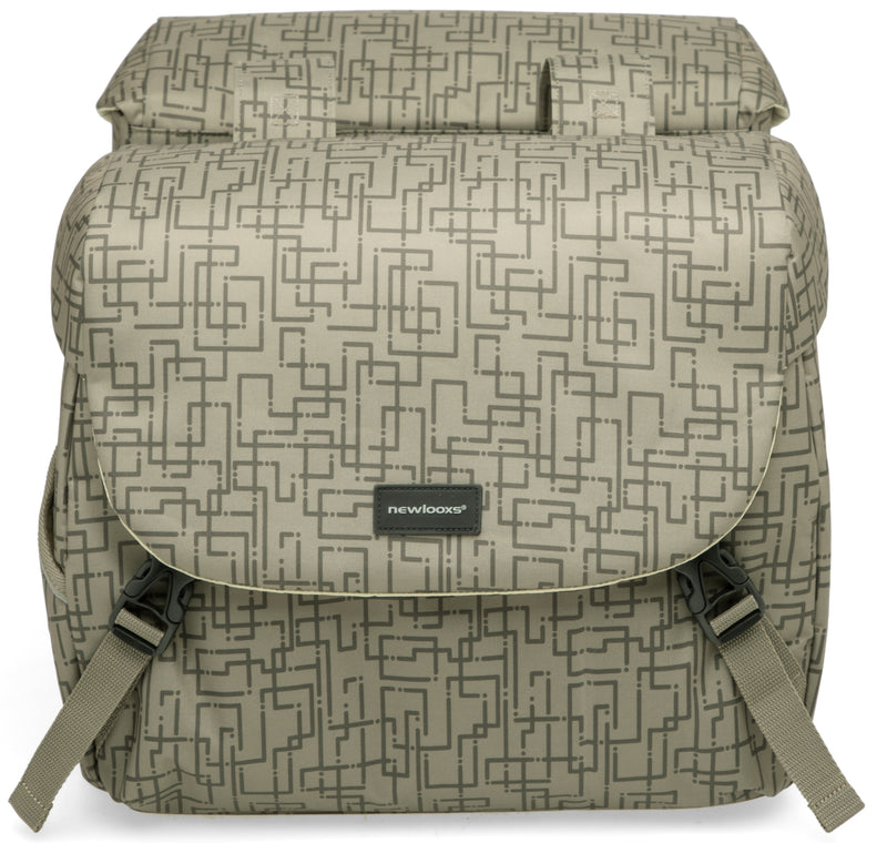 Dubbele fietstas New Looxs Mondi Joy Double MIK 38 liter 37 x 16 x 32 cm (2x) - ivy walnut