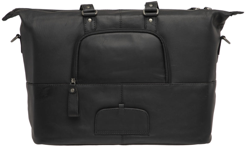 Fietstas New Looxs Verla 21 liter 34 x 18 x 44cm - gemaakt van luxe leer - zwart