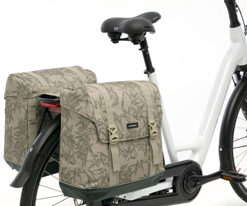 Dubbele fietstas New Looxs Alba Double Bamboo 42 liter 37 x 17 x 37cm (x2) - sand