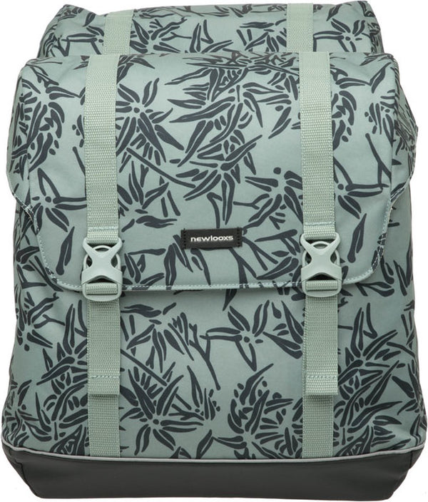 Dubbele fietstas New Looxs Alba Double Bamboo 42 liter 37 x 17 x 37cm (2x) - green