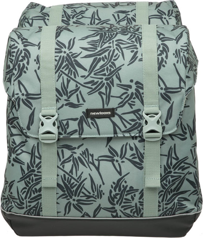 Dubbele fietstas New Looxs Alba Double Bamboo 42 liter 37 x 17 x 37cm (2x) - green